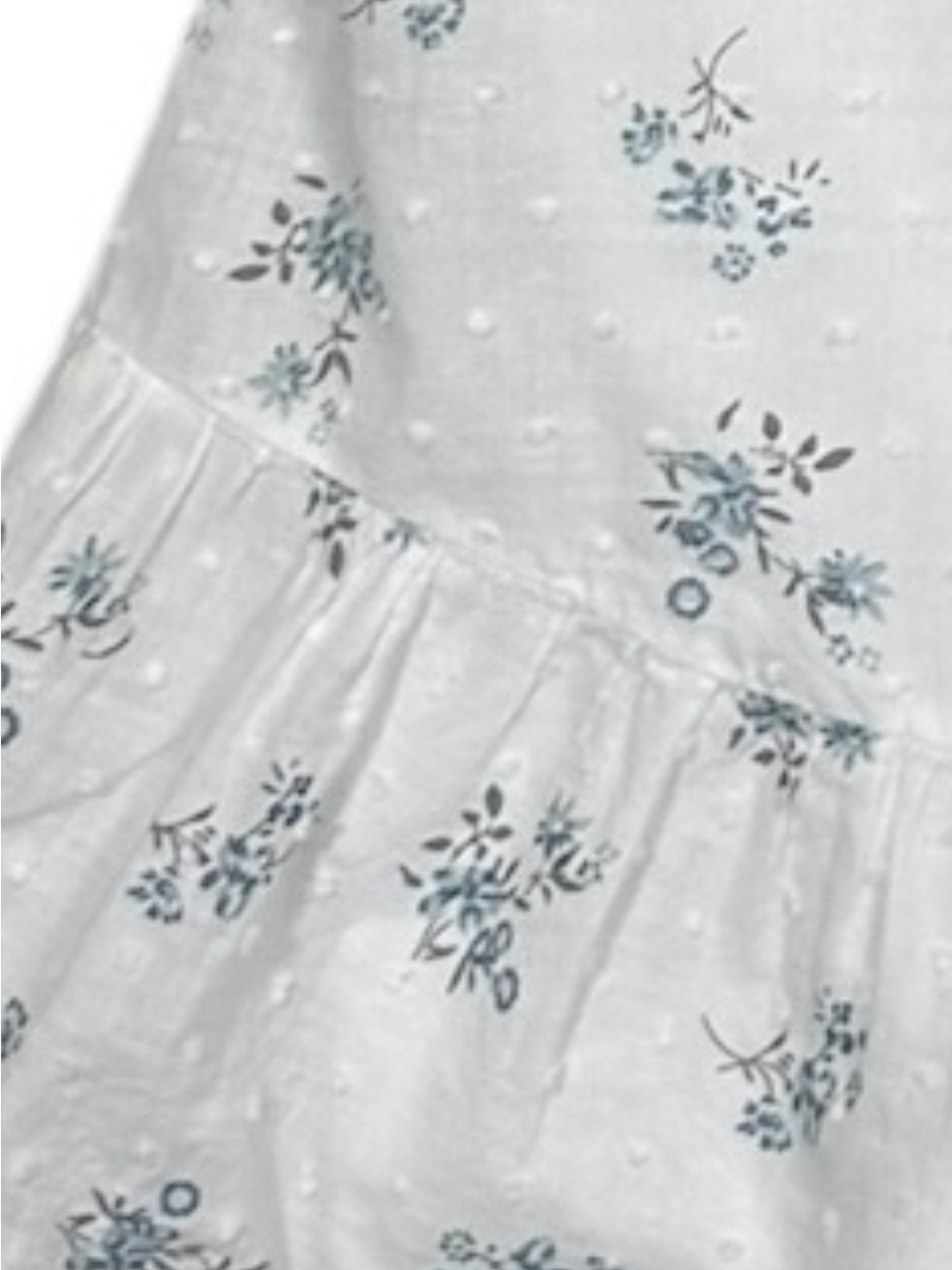 Simplee Plus 2XL Swiss Dot Floral Off Shoulder Mini Dress White Blue Cottage - Picture 7 of 7